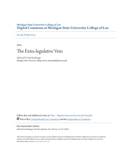 The Extra-legislative Veto - Digital Commons at Michigan State