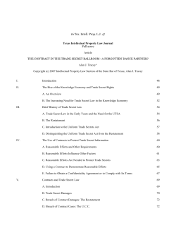 THE CONTRACT IN THE TRADE SECRET BALLROOM-