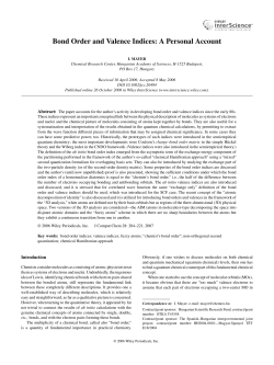Bond order and valence indices: A personal account