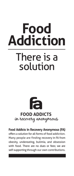 Food Addiction - Food Addicts In Recovery Anonymous