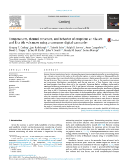 Temperatures, thermal structure, and behavior of eruptions at