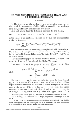 on the arithmetic and geometric means and on holder`s inequality