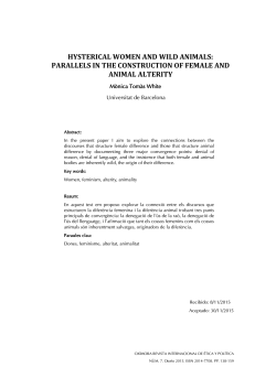 hysterical women and wild animals: parallels in the construction of