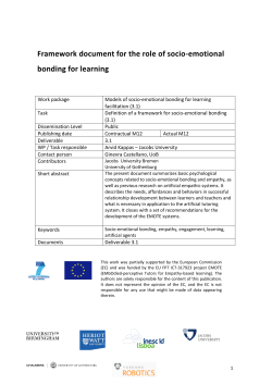 Framework document for the role of socio