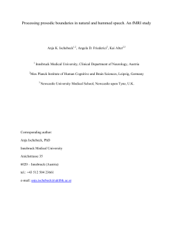 Ischebeck, A., Friederici, A.D., K. Alter. Processing prosodic