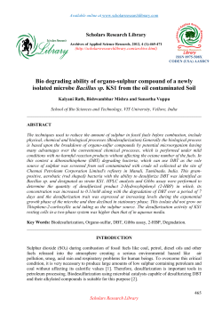 Bio degrading ability of organo-sulphur compound of a newly