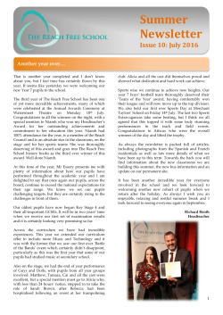Summer Newsletter - The Reach Free School