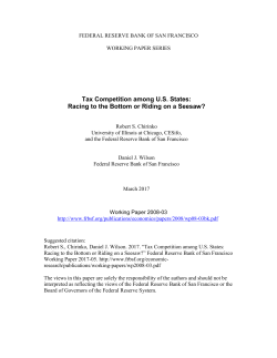 Tax Competition Among U.S. States: Racing to the Bottom or Riding