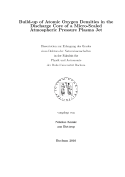 Build-up of Atomic Oxygen Densities in the Discharge Core of a