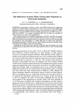 The Behaviour of some Plant Viruses after Exposure