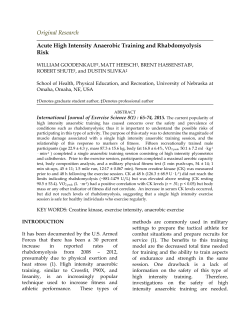 Acute High Intensity Anaerobic Training and Rhabdomyolysis Risk