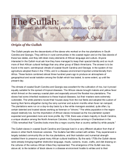 Origin of the Gullah