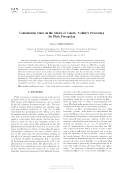 Combination Tones in the Model of Central Auditory Processing for