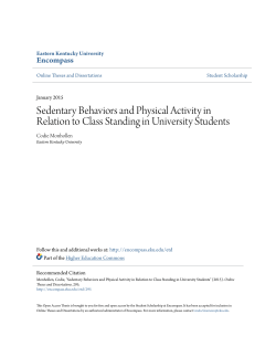 Sedentary Behaviors and Physical Activity in - Encompass