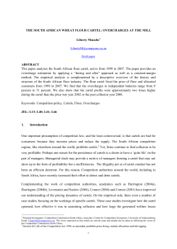 THE SOUTH AFRICAN WHEAT FLOUR CARTEL: OVERCHARGES