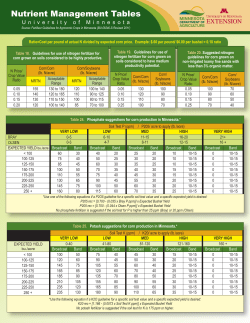 Nutrient Management Tables