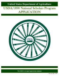 USDA 1890 National Scholars Application