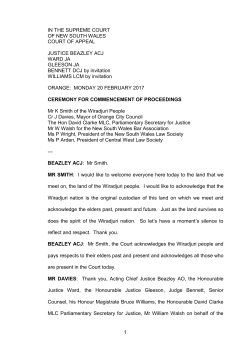Ceremony for commencement of proceedings