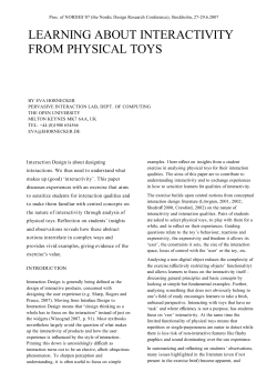 learning about interactivity from physical toys