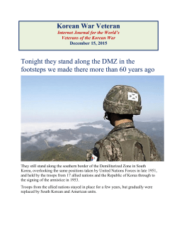 Korean War Veteran Tonight they stand along the DMZ in the