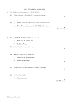 2.2 Geometric Sequences – IB Exercises