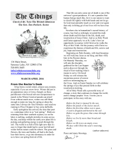 March/April 2016 - St. Luke Saranac Lake