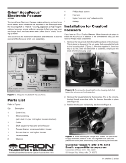 Orion&reg; AccuFocus&trade; Electronic Focuser Parts List Installation for