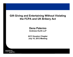 Gift Giving and Entertaining Without Violating the FCPA and UK