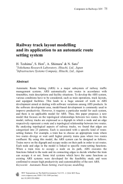 Railway track layout modelling and its application to an