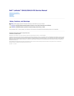 Dell&trade; Latitude&trade; E6410/E6410 ATG Service Manual
