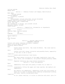 Material Safety Data Sheet Calcium Carbide MSDS# 03870 Section