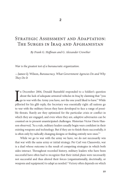 Strategic Assessment and Adaptation: The Surges in Iraq and