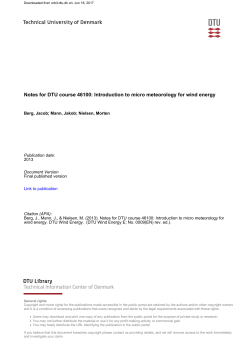 Introduction to micro meteorology for wind energy