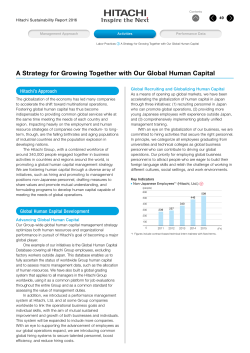 A Strategy for Growing Together with Our Global Human Capital