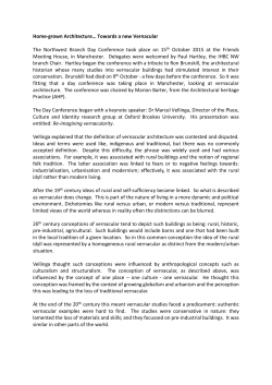 Home-grown Architecture&hellip; Towards a new Vernacular The