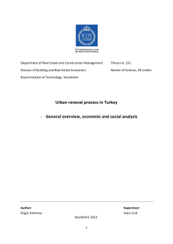 Urban reneval process in Turkey - General overview, economic and