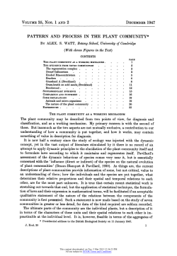 Pattern and Process in the Plant Community
