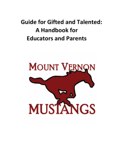 Guide for Gifted and Talented: A Handbook for Educators and Parents