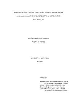 Modulation of the coelomic fluid protein profile in the earthworm