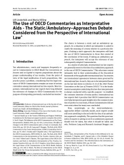 The Use of OECD Commentaries as Interpretative Aids