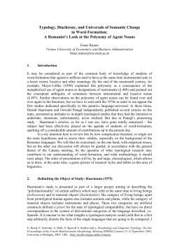 Morphology and Linguistic Typology (2005)