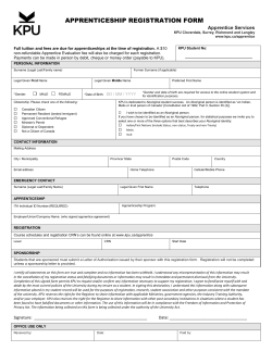 APPRENTICESHIP REGISTRATION FORM