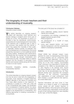The biography of music teachers and their understanding of