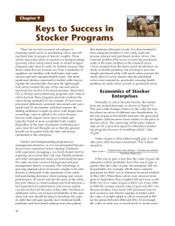 Chapter 9 - Keys to Success in Stocker Programs