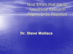 9 Errors that Cause Taiwanese Research Papers to be Rejected