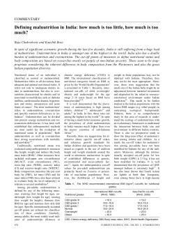 Defining malnutrition in India: how much is too