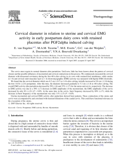 Cervical diameter in relation to uterine and cervical EMG activity in