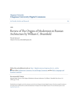 Review of The Origins of Modernism in Russian Architecture by