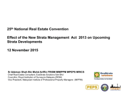 01. Effect of the New Strata Management Act 2013 on Upcoming