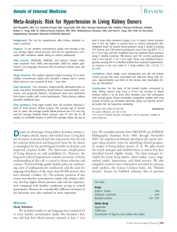 Meta-Analysis: Risk for Hypertension in Living Kidney Donors
